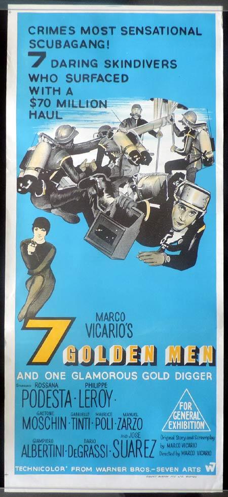 7 GOLDEN MEN Daybill Movie Poster Skin Diving Scuba