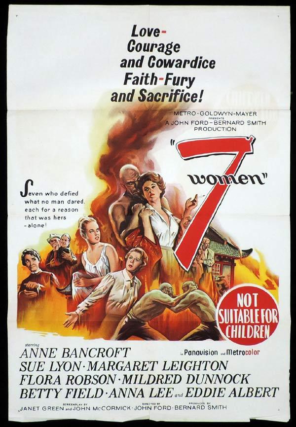 7 WOMEN One Sheet Movie Poster John Ford Anne Bancroft
