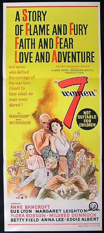 7 WOMEN Original Daybill Movie poster 1966 John Ford Ann Bancroft