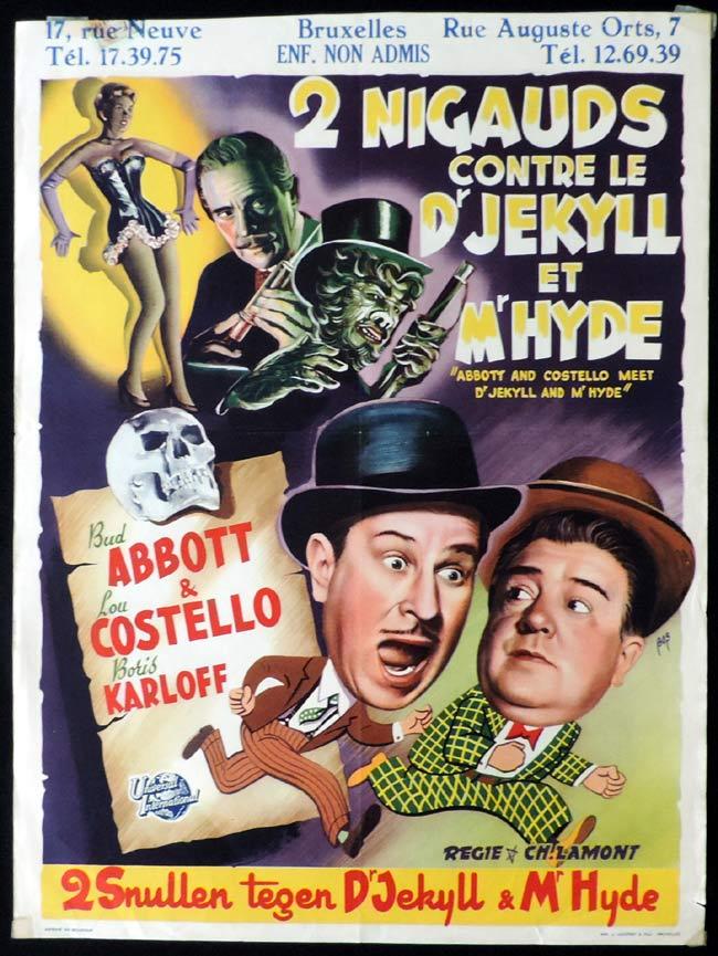 ABBOTT AND COSTELLO MEET DR JEKYLL AND MR HYDE Original Belgian Movie poster