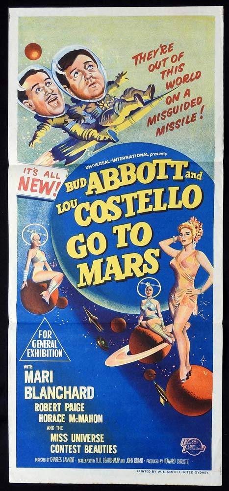 ABBOTT AND COSTELLO GO TO MARS Original Daybill Movie poster