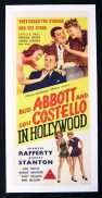 ABBOTT AND COSTELLO IN HOLLYWOOD Daybill Movie poster LINEN BACKED