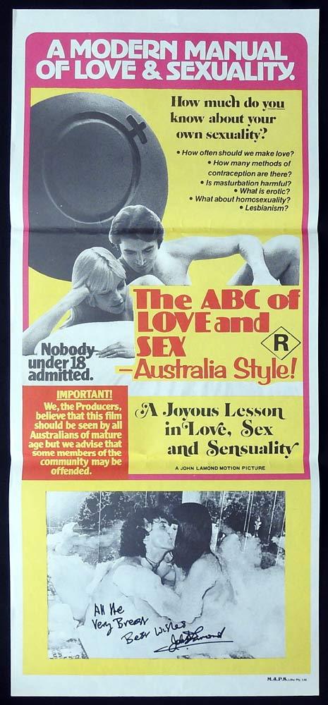 ABC OF LOVE AND SEX IN AUSTRALIA Original Daybill Movie poster AUTOGRAPHED John Lamond