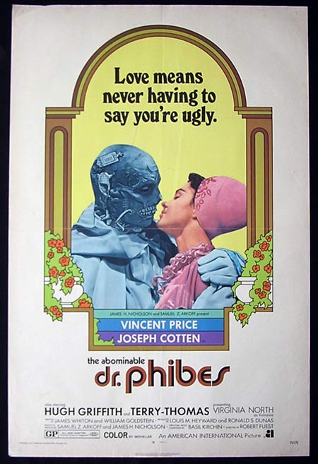 ABOMINABLE DR PHIBES, The ’71-Vincent Price-Joseph Cotten Original US One sheet poster