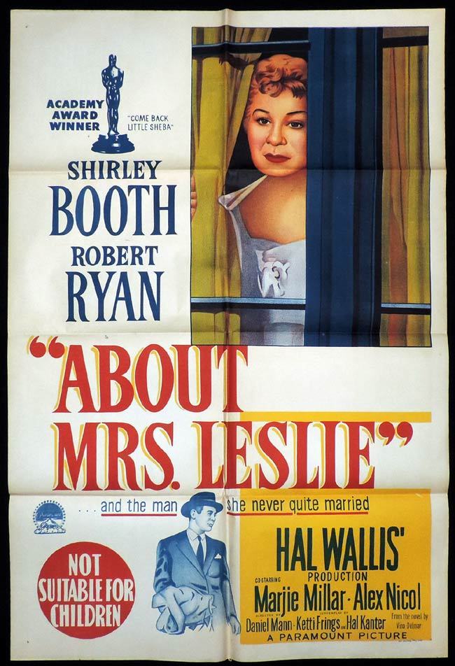 ABOUT MRS LESLIE One Sheet Movie Poster Shirley Booth