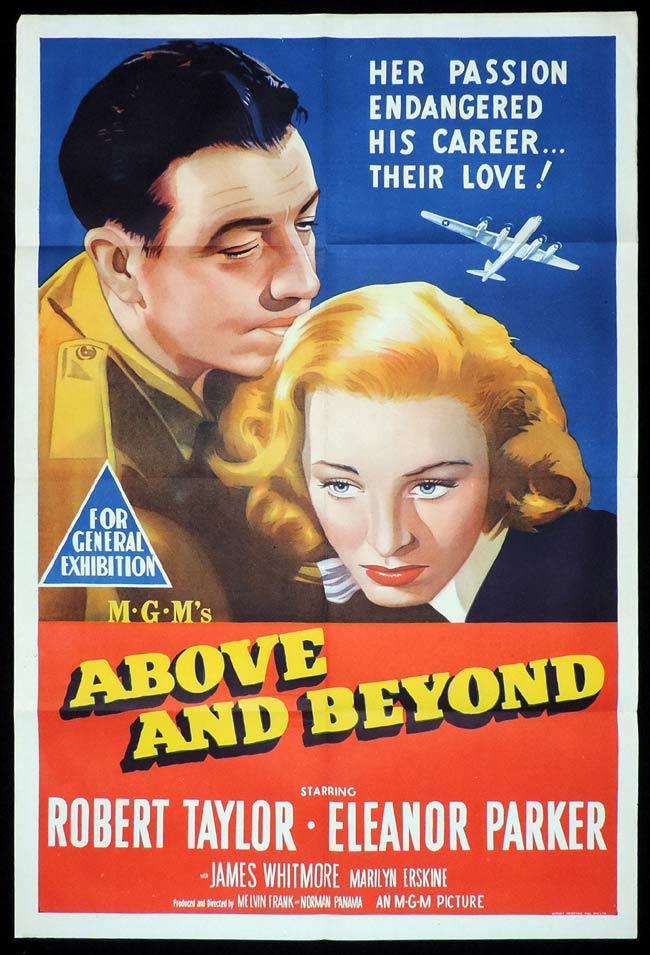 ABOVE AND BEYOND Original One sheet Movie Poster Robert Taylor Eleanor Parker