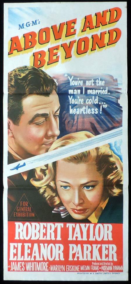 ABOVE AND BEYOND Original Daybill Movie Poster Robert Taylor Eleanor Parker