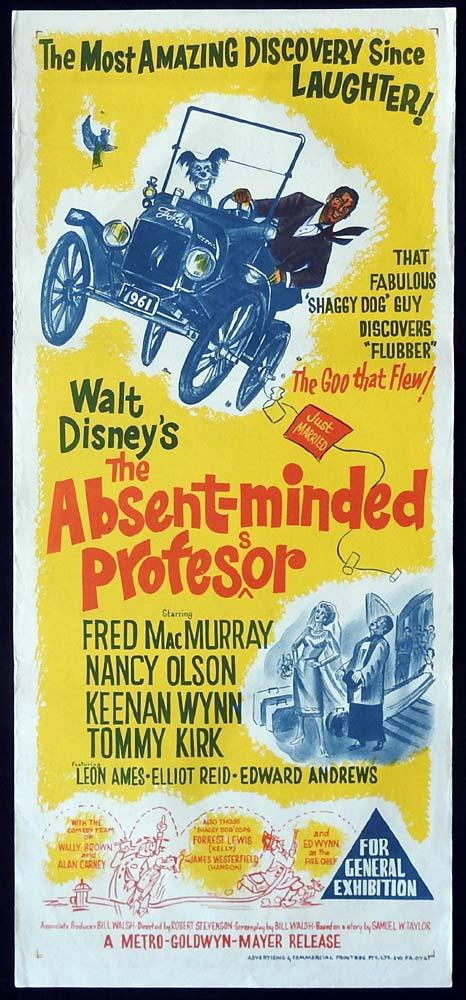 THE ABSENT MINDED PROFESSOR Original Daybill Movie Poster Fred MacMurray Nancy Olson