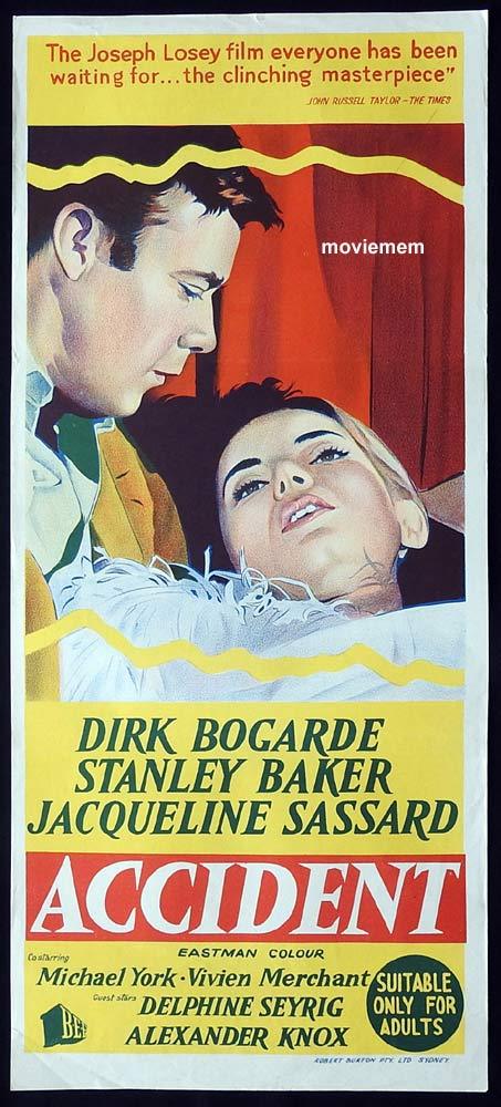 ACCIDENT Original Daybill Movie Poster Dirk Bogarde Stanley Baker