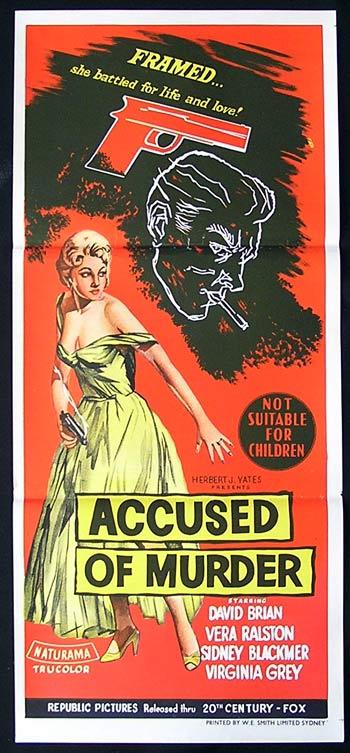 ACCUSED OF MURDER 56 David Brian Film Noir Movie poster