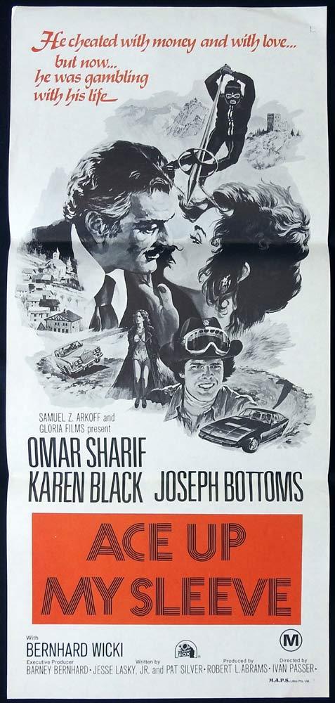 ACE UP MY SLEEVE aka Crime and Passion Original Daybill Movie poster Omar Sharif