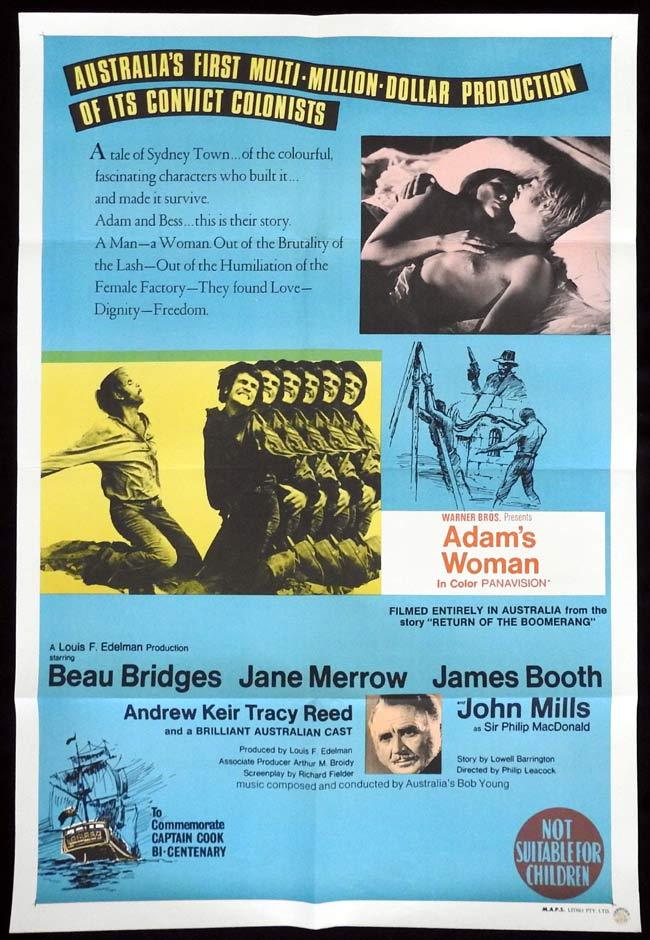 ADAM’S WOMAN One sheet Movie poster Beau Bridges Jane Merrow