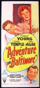 ADVENTURE IN BALTIMORE Daybill Movie poster 1949 Shirley Temple RKO