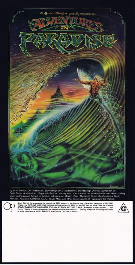 ADVENTURES IN PARADISE 1982 Rare Surfing Daybill Movie poster