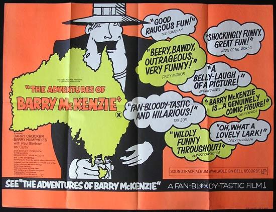 ADVENTURES OF BARRY MCKENZIE Barry Humphries British Quad Movie poster