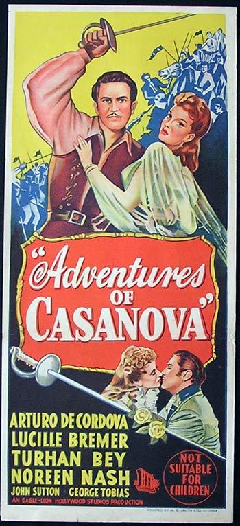 ADVENTURES OF CASANOVA ’48 De Cordova Movie poster
