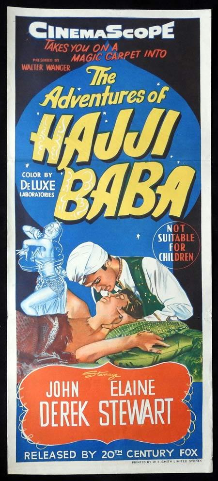 THE ADVENTURES OF HAJI BABA Original daybill Movie Poster John Derek Elaine Stewart Thomas Gomez