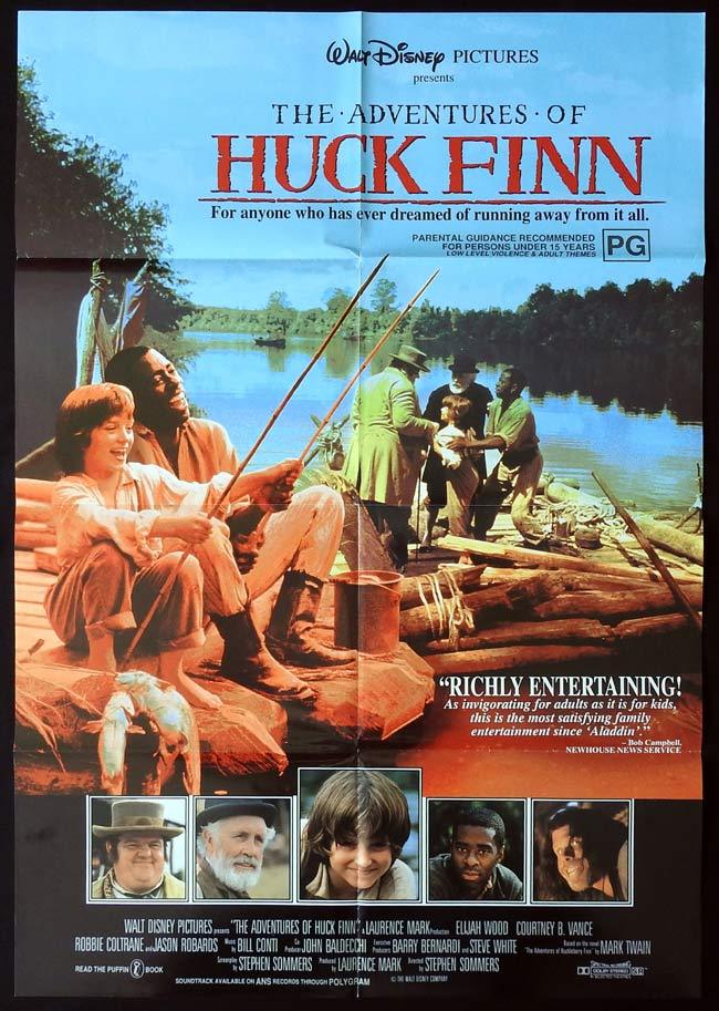 THE ADVENTURES OF HUCK FINN Original One sheet Movie poster Elijah Wood