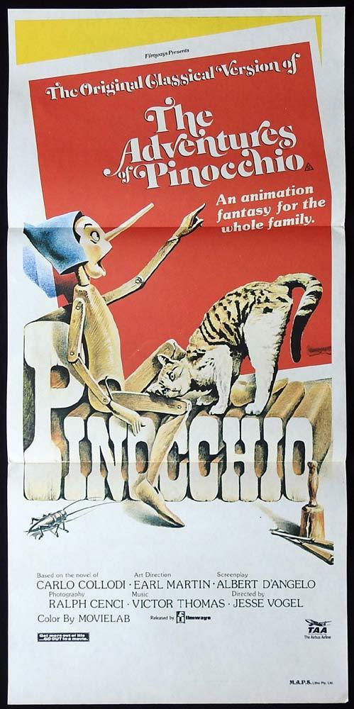 THE ADVENTURES OF PINOCCHIO Original Daybill Movie Poster Gina Lollobrigida