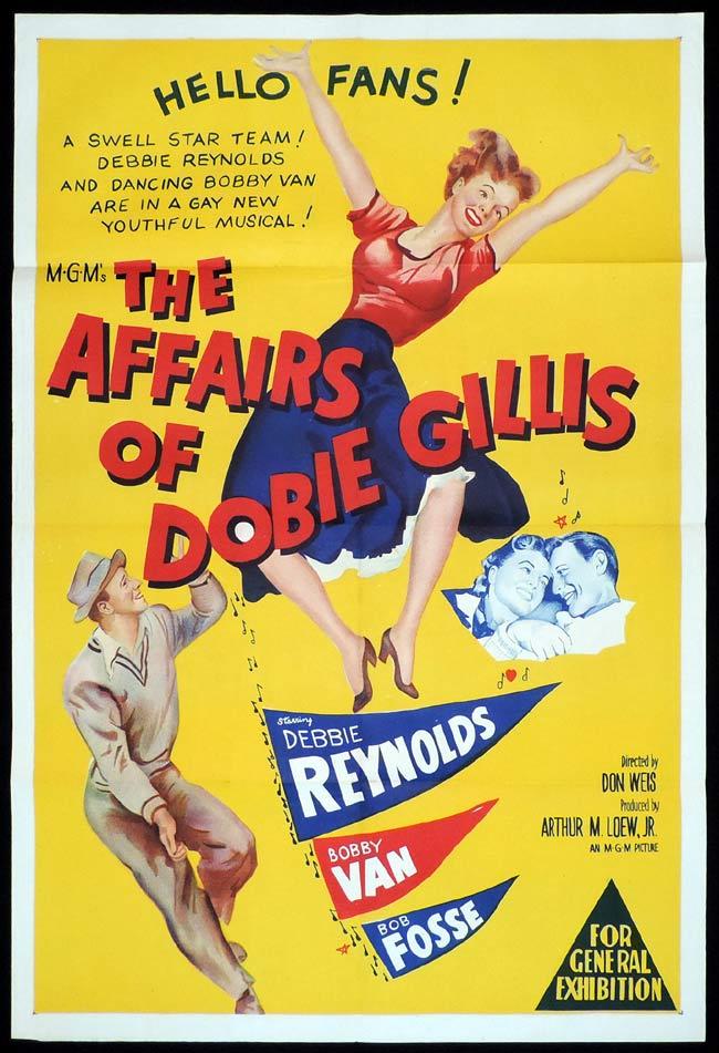 THE AFFAIRS OF DOBIE GILLIS Original One sheet Movie Poster Debbie Reynolds Bobby Van