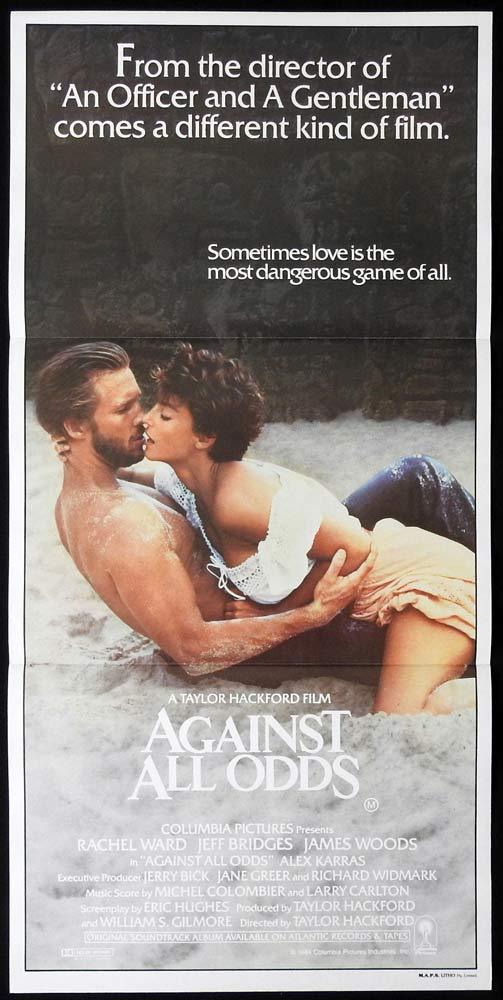 AGAINST ALL ODDS Original Daybill Movie Poster Rachel Ward Jeff Bridges