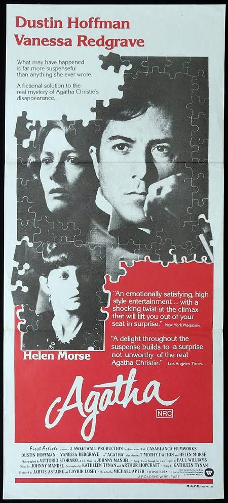 AGATHA Original Daybill Movie Poster Vanessa Redgrave Dustin Hoffman