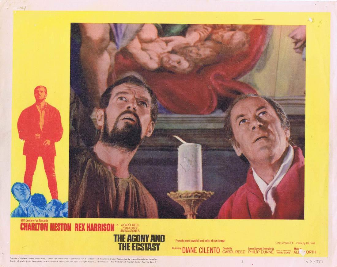 THE AGONY AND THE ECSTASY Original Lobby Card 3 Charlton Heston Rex Harrison Diane Cilento