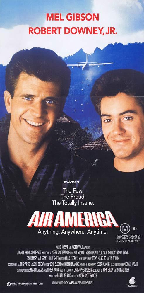 AIR AMERICA Daybill Movie Poster Mel Gibson Robert Downey Jnr