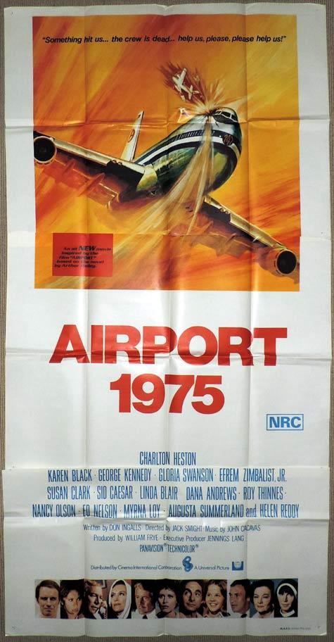 AIRPORT 1975 Original 3 Sheet Movie Poster Charlton Heston