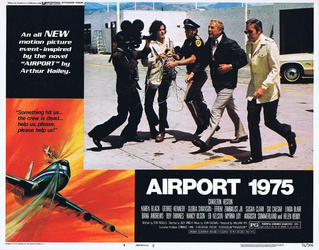AIRPORT 1975 Original Lobby Card 4 Charlton Heston Karen Black