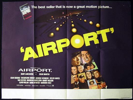 AIRPORT Original British Quad Movie poster Burt Lancaster Dean Martin