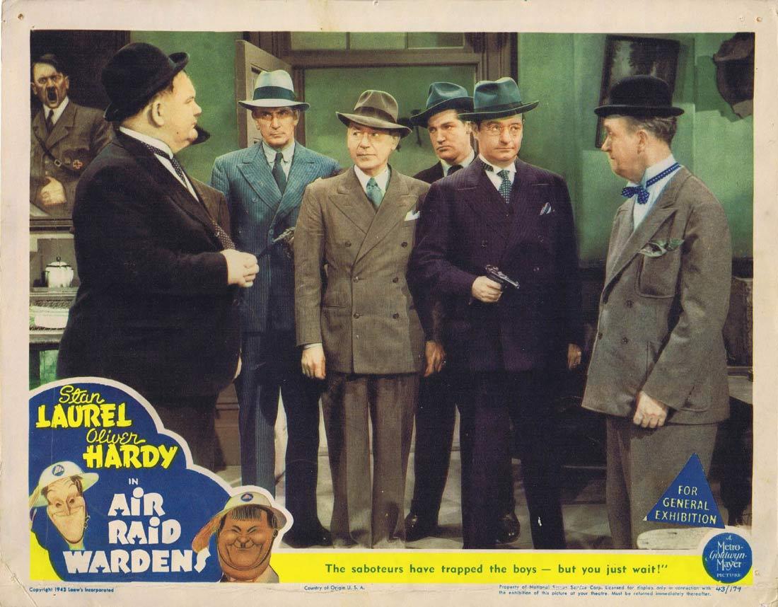 AIR RAID WARDENS Lobby Card Stan Laurel Oliver Hardy Edgar Kennedy