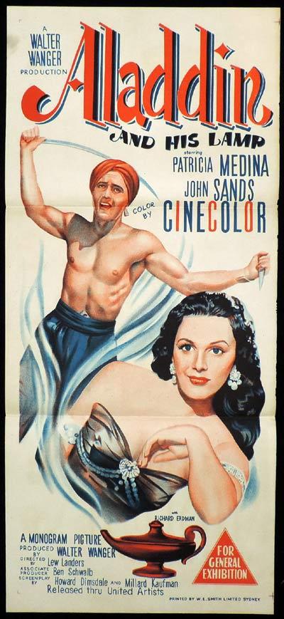 ALADDIN AND HIS LAMP Original Daybill Movie Poster Patricia Medina John Sands