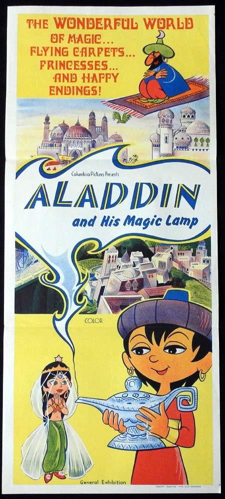ALADDIN AND HIS MAGIC LAMP Original Daybill Movie Poster 1960s Columbia Pictures