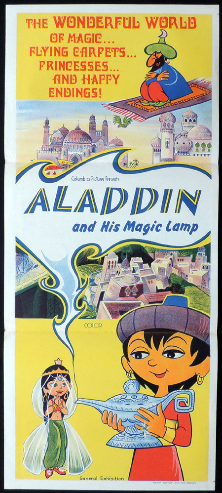 ALADDIN AND HIS MAGIC LAMP Daybill Movie poster Columbia Pictures