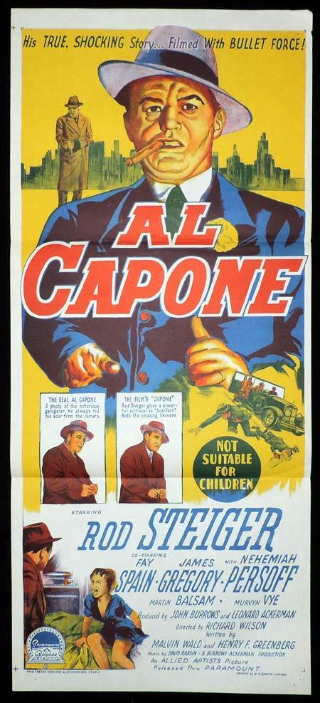 AL CAPONE Original Daybill Movie Poster Rod Steiger Richardson Studio