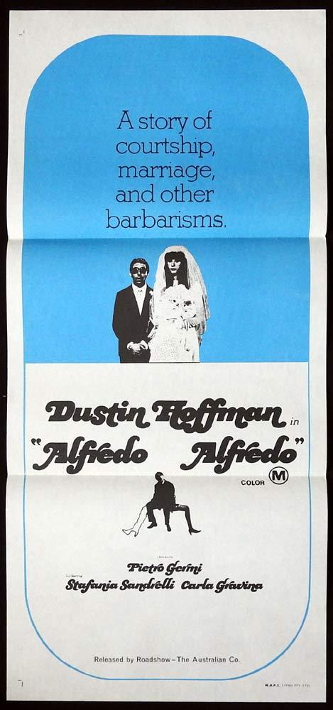 ALFREDO ALFREDO Original Daybill Movie poster Dustin Hoffman Stefania Sandrelli