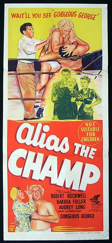 ALIAS THE CHAMP Daybill Movie poster Gorgeous George WRESTLING