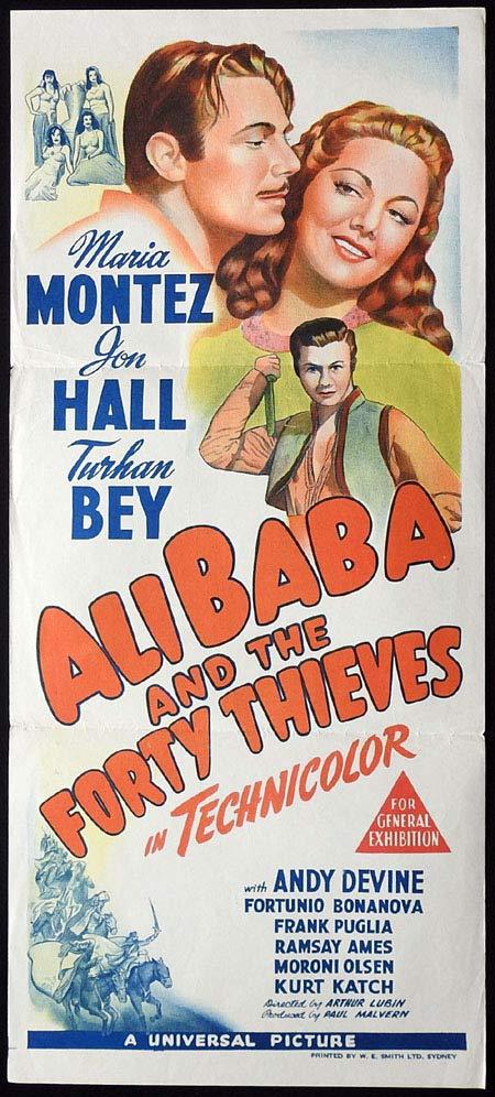 ALI BABA AND THE FORTY THIEVES Original Daybill Movie poster Maria Montez