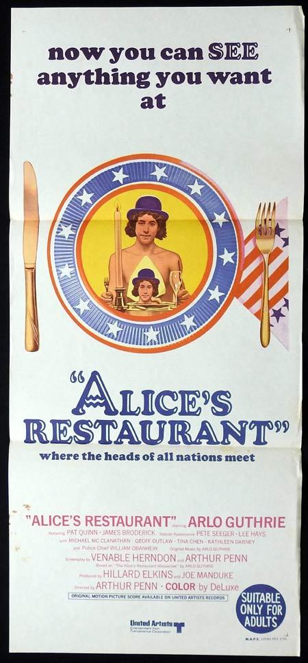 ALICE’S RESTAURANT Original Daybill Movie Poster Arlo Guthrie Pat Quinn