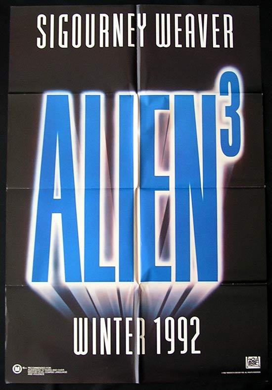 ALIEN 3 Original Advance One sheet Movie poster Sigourney Weaver