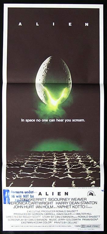 ALIEN ’79 Sigourney Weaver Ridley Scott HORROR Rare poster