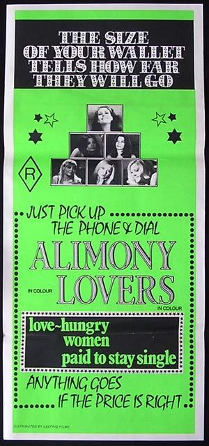 ALIMONY LOVERS ’69-RARE Original Sexploitation poster