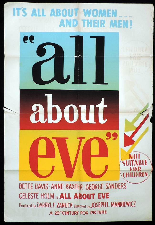 All About Eve One Sheet Movie Poster Bette Davis Moviemem Original Movie Posters