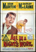 ALL IN A NIGHTS WORK One Sheet Movie Poster Dean Martin