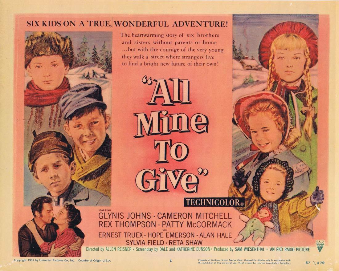 ALL MINE TO GIVE Lobby Card Glynis Johns Cameron Mitchell Rex Thompson