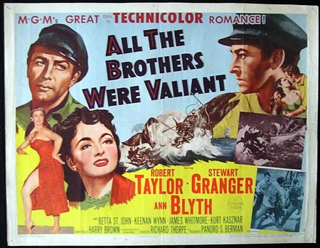 ALL THE BROTHERS WERE VALIANT ’53-US HALF SHEET poster