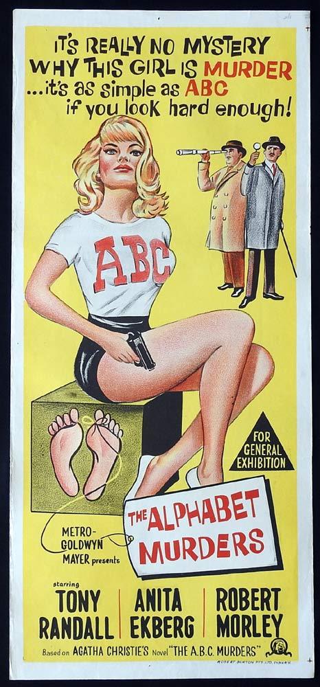 THE ALPHABET MURDERS Original Daybill Movie Poster Agatha Christie Tony Randall