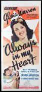 ALWAYS IN MY HEART Original Daybill Movie Poster Clark Gloria Warren Kay Francis Marchant Graphics