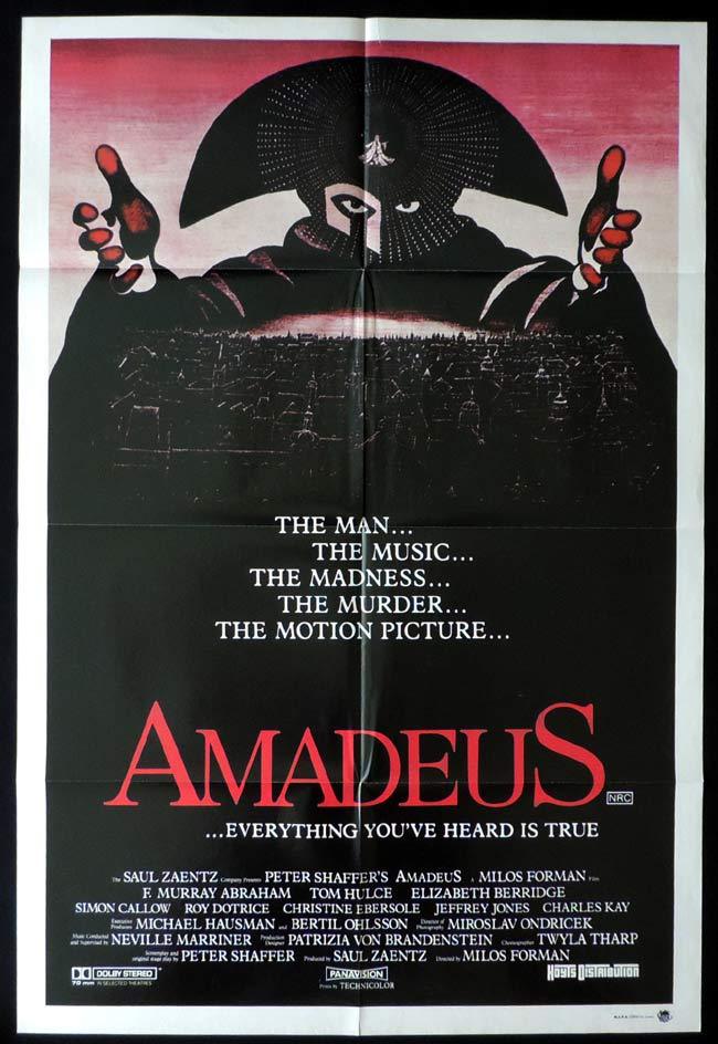 AMADEUS Original One sheet Movie poster F. Murray Abraham Mozart